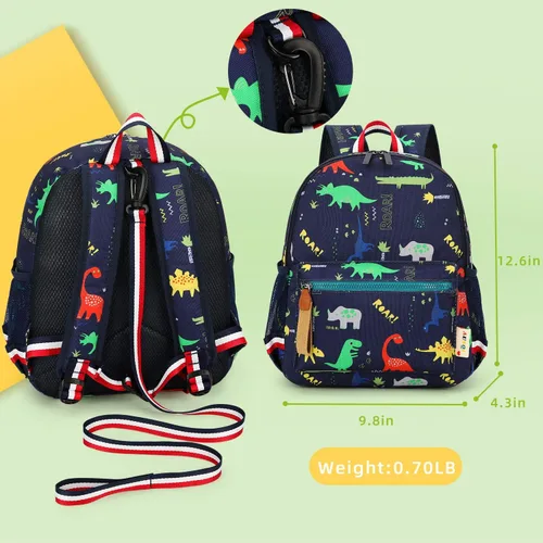 Miniatura 3 de willikiva Cartoon Bus 12 - Mochila de jardín de infantes para niños y niñas, mochila impermeable para niños preescolares con correa y arnés de Azul