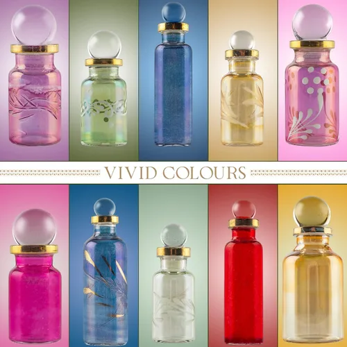 Miniatura 5 de Botellas de perfume egipcias, mini botellas de vidrio vacías para perfume, aceites esenciales o poción – Juego de 30 frascos pequeños decorativos