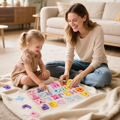 Miniatura 6 de Rompecabezas del alfabeto de madera para niños pequeños, juguetes de aprendizaje ABC para niños, actividades educativas preescolares para niñas