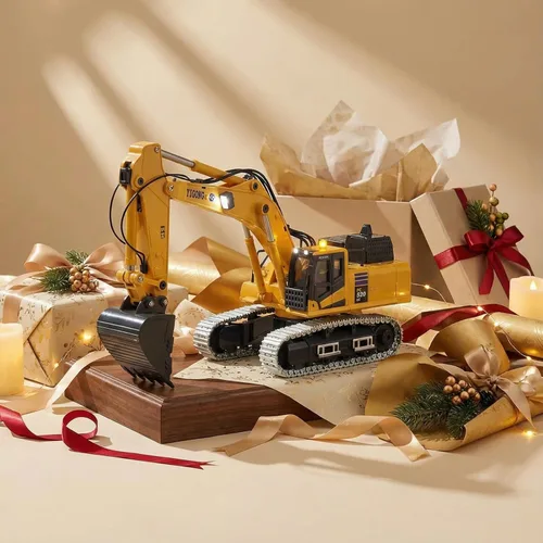 Miniatura 7 de 1/50 Excavadora de control remoto de metal Rc Vehículos de construcción Modelos de excavadora adecuados para entusiastas de los modelos adultos
