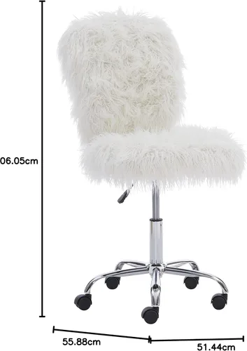 Miniatura 18 de Linon Cora Faux Flokati - Silla de oficina sin brazos, color blanco
