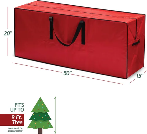 Miniatura 4 de Sagler Bolsa de almacenamiento para árbol de Navidad de 9 pies, impermeable, resistente, bolsa grande para árbol de Navidad, asas reforzadas, doble