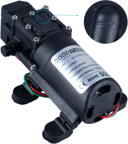Miniatura 6 de Pulverizador de bomba 70W DC 12v 0.9MPA 130psi Bomba de presión de agua Bomba de refuerzo para el hogar Bomba de diafragma Conectar a 10.3mm/0.4inch