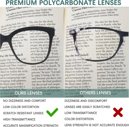 Miniatura 5 de Paquete de 6 lentes de lectura estilo Oprah para mujeres y hombres, bloqueo de luz azul, cuadrados de gran tamaño, para lectura de computadora