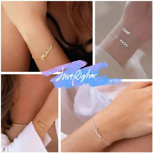 Miniatura 4 de Tobillera personalizada con nombre personalizado para mujeres y niñas, tobilleras laminadas de oro plateado con nombre inicial para mujer
