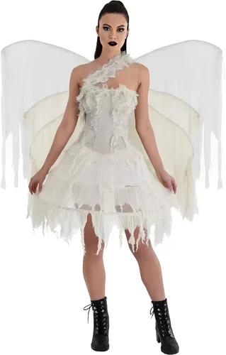 Miniatura 2 de White Linen - Alas fantasmales desgastadas – 34 x 36 pulgadas, 1 pieza – Diseño elegante, único y atemporal – Perfecto para eventos temáticos