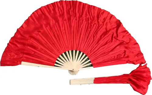 Miniatura 7 de Winged Sirenny Pares de abanicos plegables de seda cortos de 4 pulgadas (3.9 in) para adoración y baile popular chino (negro a morado)
