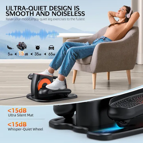 Miniatura 3 de DUREXO Under Desk Elliptical, Leg Exerciser While Sitting for Seniors, Quiet Portable Electric Seated Pedal Exerciser with Remote Control and 12