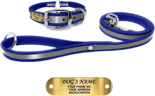 Miniatura 17 de Regal Dog Products Collar de Perro Reflectante Rosa Grande con Placa de Nombre Grabada Personalizada y Anillo Central de Servicio Pesado Collares