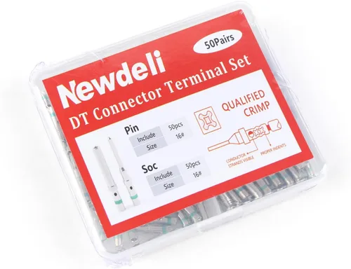 Miniatura 8 de Newdeli Kit de conectores de pines Deutsch de 50 pares de conectores sólidos de tamaño 16 contactos sólidos Conector de la serie DT, terminales