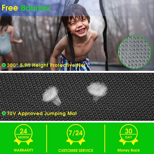 Miniatura 5 de SKYUP 2026 Upgraded 8 10 12 14 15 16FT 1500lbs Tranpoline for Kids and Adults, Recreational Tranpoline with Basketball Hoop, ASTM Approved