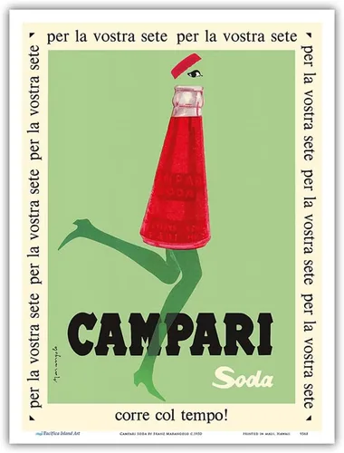 Miniatura 9 de Para tu sed (Per la Vostra Sete) - Campari Soda - Póster publicitario vintage por Franz Marangolo c.1950 - Impresión artística maestra (sin marco) 6