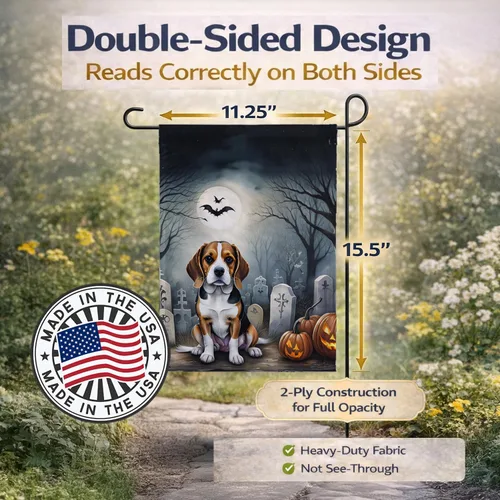 Miniatura 4 de Caroline's Treasures DAC2011GF - Bandera decorativa para jardín de Halloween con diseño de beagle para jardín, jardín, jardín, jardín, multicolor