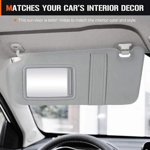 Miniatura 7 de Visera solar con luz para Toyota Camry 2007-2011 con techo corredizo, lado izquierdo del conductor gris. Reemplaza 74320-06800-B0