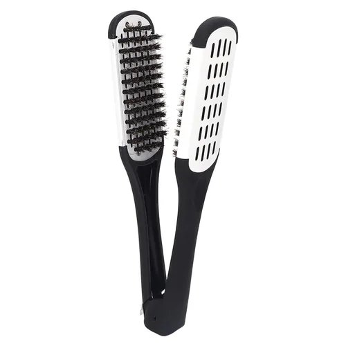 Miniatura 8 de Cepillo alisador de pelo, cepillo de doble cara para alisar la barba, cepillo profesional para barba, herramienta de peinado para alisar y estilos