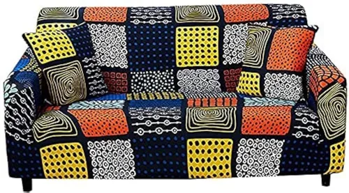 Miniatura 39 de HOOBUY Funda de sofá estampada, Funda elástica para sillón, Jugo de funda de sofá con patrones para sillón acojinado de 3 plazas, YLYZ