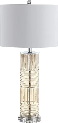 Miniatura 7 de JONATHAN Y Lámpara de mesa de cristal champán y cristal, lámpara de pilar de transición contemporánea para sala de estar, dormitorio, pantalla