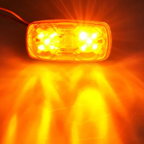 Miniatura 2 de 10 luces de marcador de remolque ámbar, 10 luces LED de doble diana lateral, lámpara de ojo de tigre, 4 x 2, indicadores de luz LED rectangulares