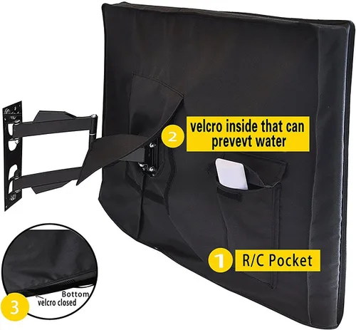 Miniatura 2 de Funda de TV para exteriores, protector universal impermeable para LCD de 40"-43", LED, compatible con soportes y soportes estándar, bolsillo