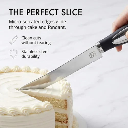 Miniatura 2 de Juego de 2 cuchillos y servidores para tartas de boda, cortador de pasteles y espátula para tartas