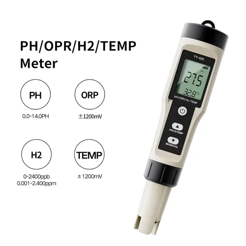 Miniatura 2 de ZuanXin - Medidor de pH digital 4 en 1 con PH/ORP/Temp/H2, pantalla de retroiluminación para agua potable, piscinas, jacuzzis y spas (blanco)