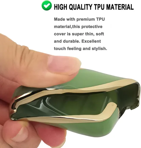 Miniatura 5 de Funda protectora para llavero de Honda Accord Civic CR-V HR-V, con soporte para llavero, cubierta protectora de entrada sin llaves, accesorios Verde