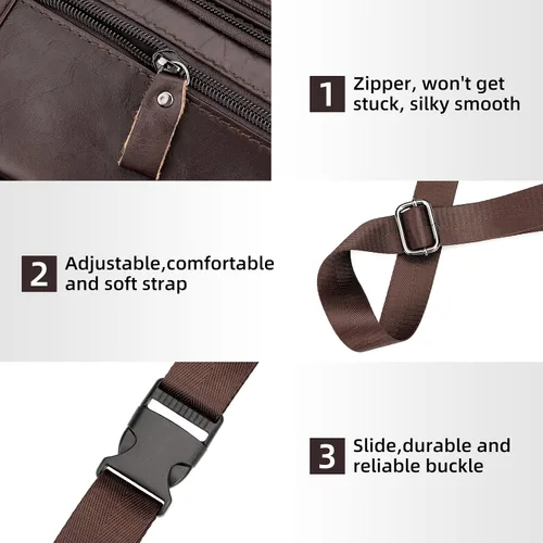 Miniatura 6 de HUMERPAUL Bolso bandolera para hombre y mujer, Café, Moderno