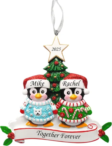 Miniatura 10 de Adorno de Navidad personalizado para parejas, regalo personalizado para parejas, recién casados, parejas casadas y comprometidas, decoración grabada