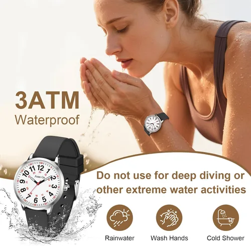 Miniatura 5 de Asan Ge Watches for Women, Fashion 3ATM Waterproof Minimalist Lightweight Easy-to-Read Analog Silicone Watch Suitable for Daily Work, Leisure