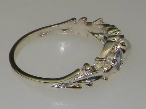 Miniatura 4 de Anillo de plata de ley 925 con perlas cultivadas y tanzanita para mujer