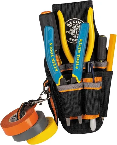 Miniatura 11 de Klein Tools 5240 Bolso para herramientas Tradesman Pro, con 9 bolsillos, cordón adhesivo, bucle de túnel de 2 pulgadas, excelente funda