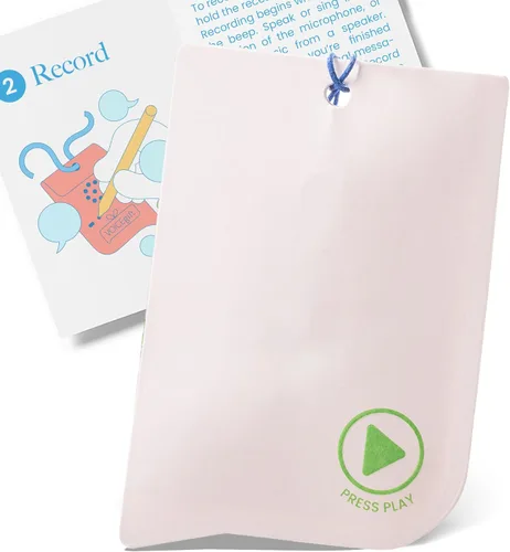 VoiceGift Etiqueta: 1 paquete de etiqueta de felicitación de audio con grabadora de voz, tarjeta de regalo grabable con múltiples mensajes con