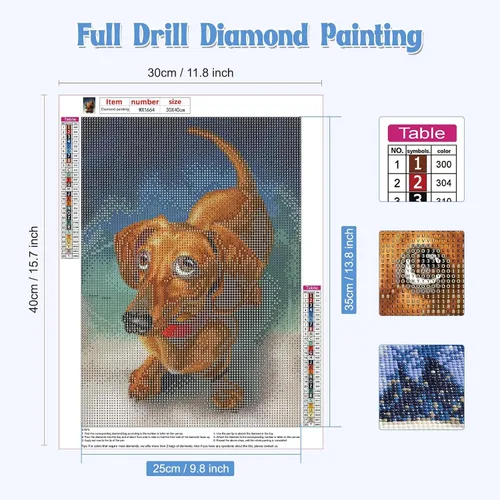 Miniatura 2 de RICUVED Kits de Arte de Diamantes de Perros para Adultos, Kits de Arte de Diamantes con Puntos de Diamantes, Taladro Completo, Arte de Gemas