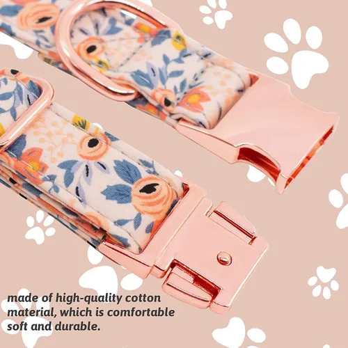 Miniatura 4 de COOLFIY - Collar para perro, lindos patrones florales de flores, collares para mascotas para hembras, hembras, perros pequeños, medianos y grandes
