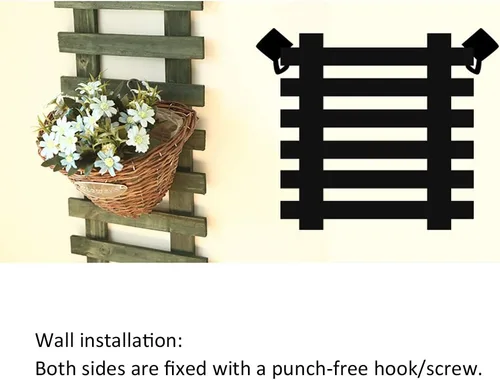 Miniatura 6 de Soporte de madera para flores, para colgar en la pared, para plantas, escalada, para interior, salón, balcón, tres tamaños Azul