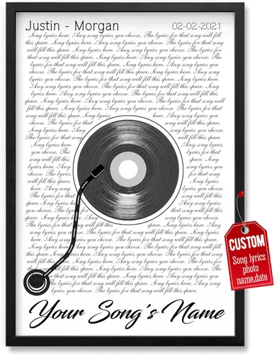 Miniatura 19 de H-DEWALL Póster personalizado de letras de canciones, regalos para marido, foto inspiradora, arte de pared, decoración de casa, sala de estar