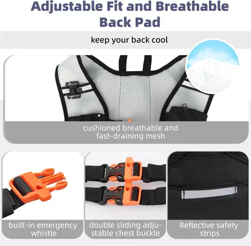 Miniatura 3 de 2 Pack Hydration Backpack Pack with 2L Hydration Bladders, TNYSPORT Lightweight Breathable Water Backpack with Multiple Pockets, Reinforced Shoulder