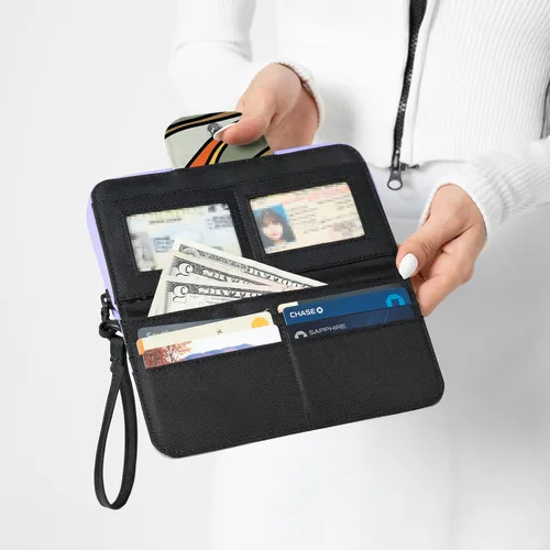 Miniatura 40 de Sherpani Tulum, cartera grande de nailon con cremallera alrededor, cartera con tarjetero organizador para mujer