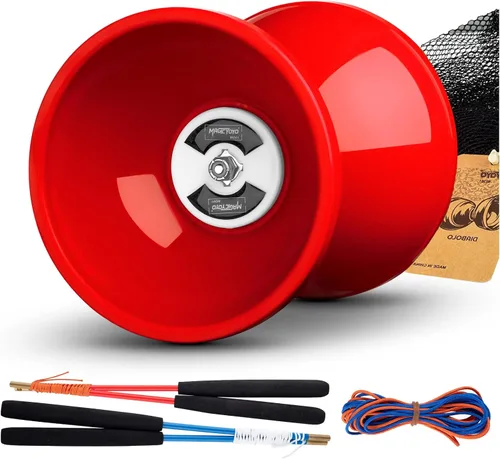 Miniatura 9 de MAGICYOYO Pro Triple Bearing Diabolo Tamaño mediano 5" Azul. Juguete Yoyo chino Diabolo de alto rendimiento con 2 pares de palos de carbono + 2
