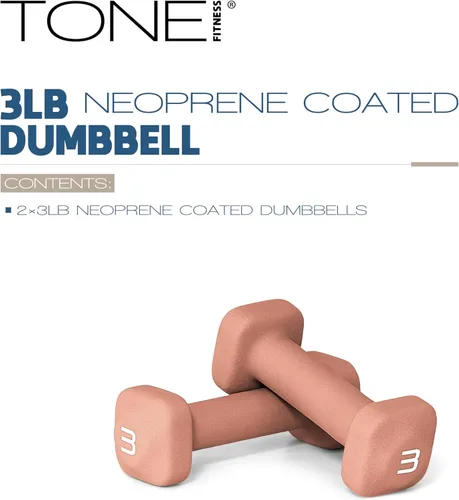 Miniatura 31 de Tone Fitness Pares de Mancuernas de Pesas de Neopreno con Cabeza Cuadrada Antirrodamiento Múltiples Opciones Azul