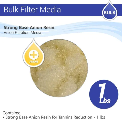 Miniatura 3 de Resina aniónica de base fuerte para reducción de taninos – Filtro de ósmosis inversa de 1 libra Max Water de ósmosis inversa, compatible con filtros