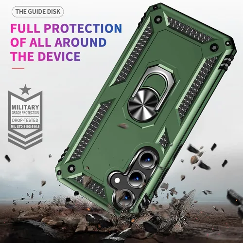Miniatura 3 de Funda para Samsung Galaxy S24 FE: con protector de pantalla, fundas protectoras de grado militar con soporte de anillo de dedo para Samsung S24 FE