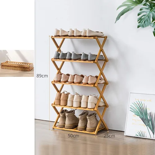 Miniatura 3 de Zapatero plegable multicapa organizador de almacenamiento a prueba de polvo armario de zapatos instalación gratuita de la puerta del hogar