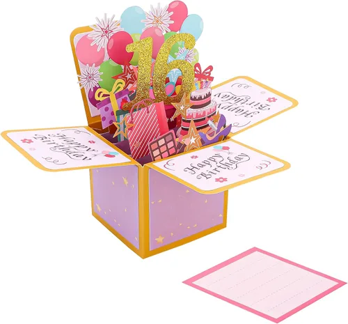 Miniatura 16 de CIEHER Tarjeta desplegable de cumpleaños número 13 para adolescentes, tarjeta de felicitación 3D única, regalos de cumpleaños para niñas y niños
