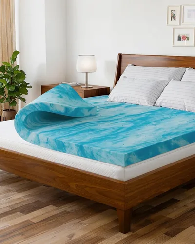 Cubrecolchón de espuma viscoelástica de 3 pulgadas, con infusión de gel refrescante, almohadilla de colchón suave y ventilada para aliviar la