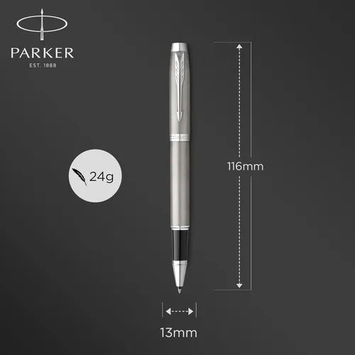Miniatura 3 de PARKER - Bolígrafo IM de acero inoxidable con borde cromado, punta fina con repuesto de tinta negra, caja de regalo