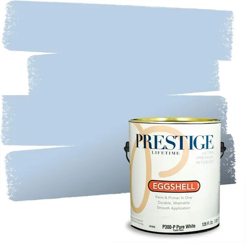Miniatura 9 de Prestige Paints. - Base y pintura para exteriores en un solo galón, 1 galón. plano, comparable con Sherwin Williams Topsail. SW159-azul hechizante.