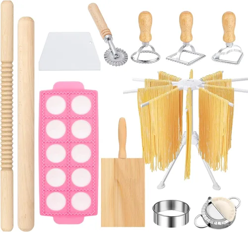 Juego de 12 herramientas para hacer pasta, juego de moldes para ravioles, máquina de ravioles con rueda de rodillo, juego de cortador de ravioles