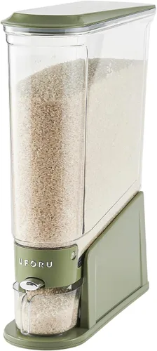 Miniatura 12 de UFORU Dispensador de arroz de 11 libras, recipiente de almacenamiento de arroz delgado para espacios pequeños, dispensador de alimentos secos