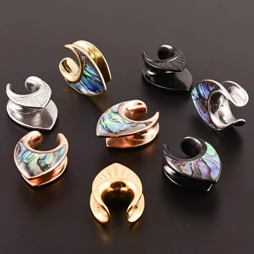 Miniatura 6 de Atomhole 2 unidades de tapones para los oídos, túneles, de acero inoxidable 316, hipoalergénicos, expansor, piercing corporal (0.00oz - 1 pulgada)